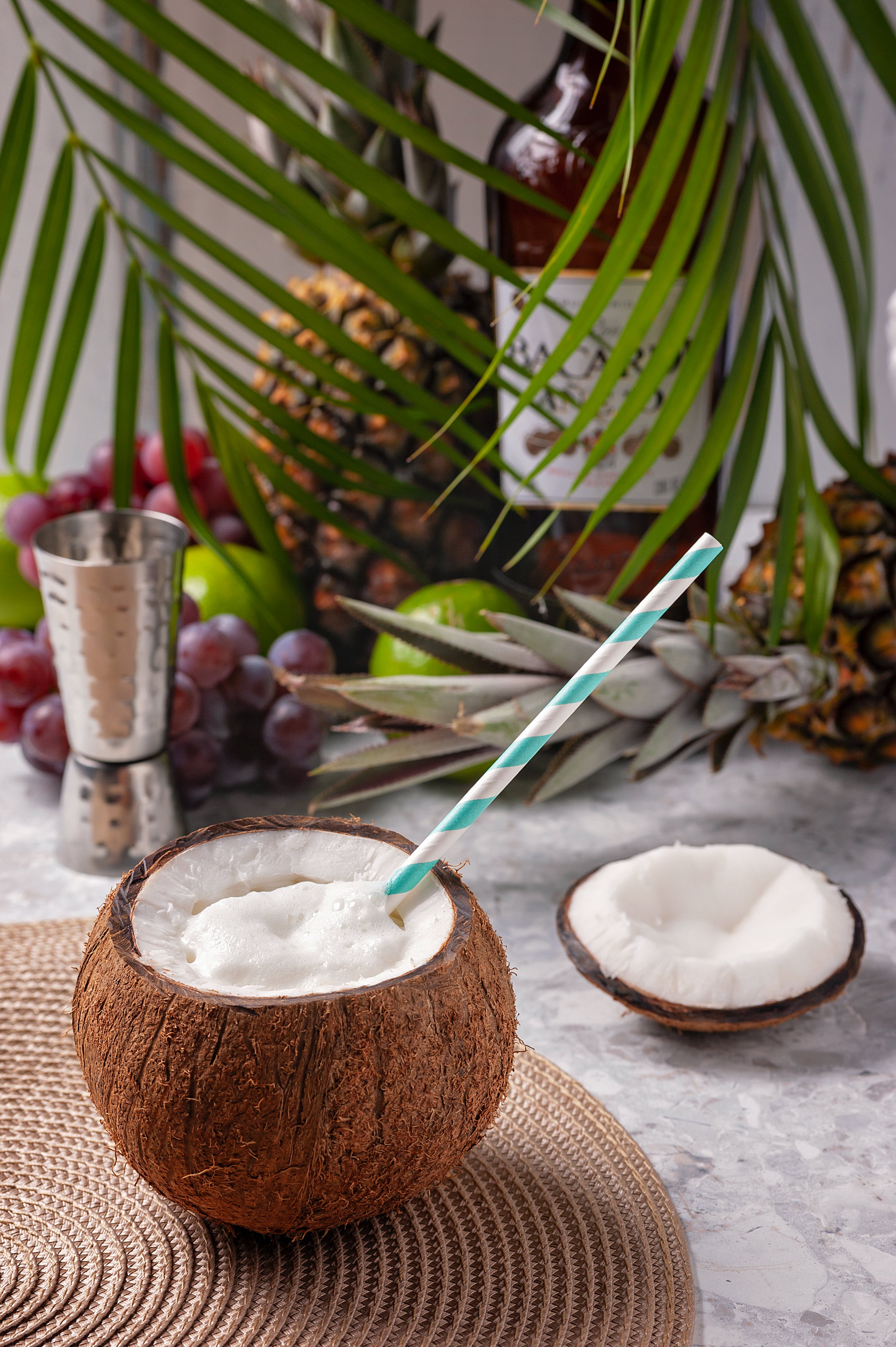 rum and coconut water