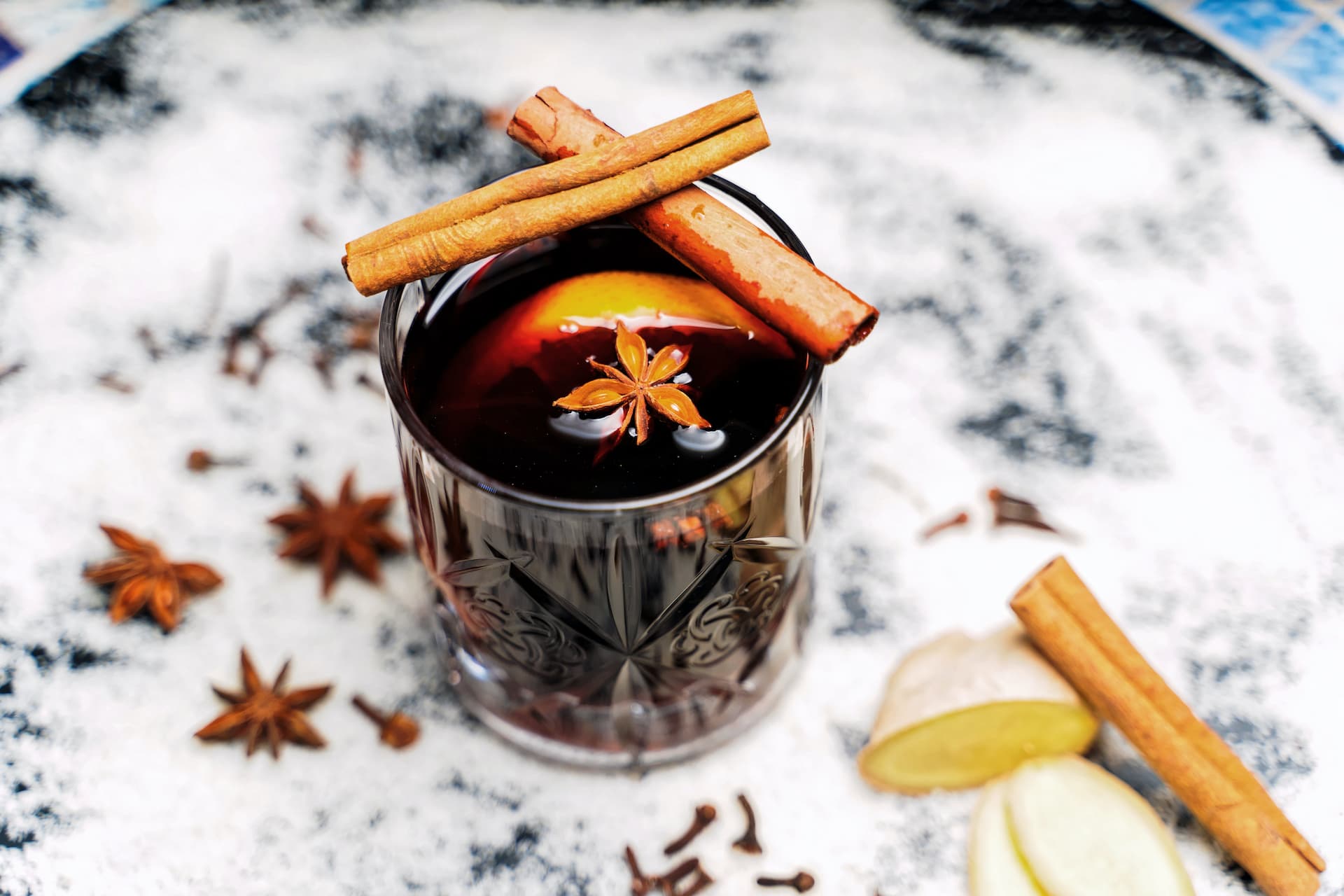 cinnamon with dark rum cocktail