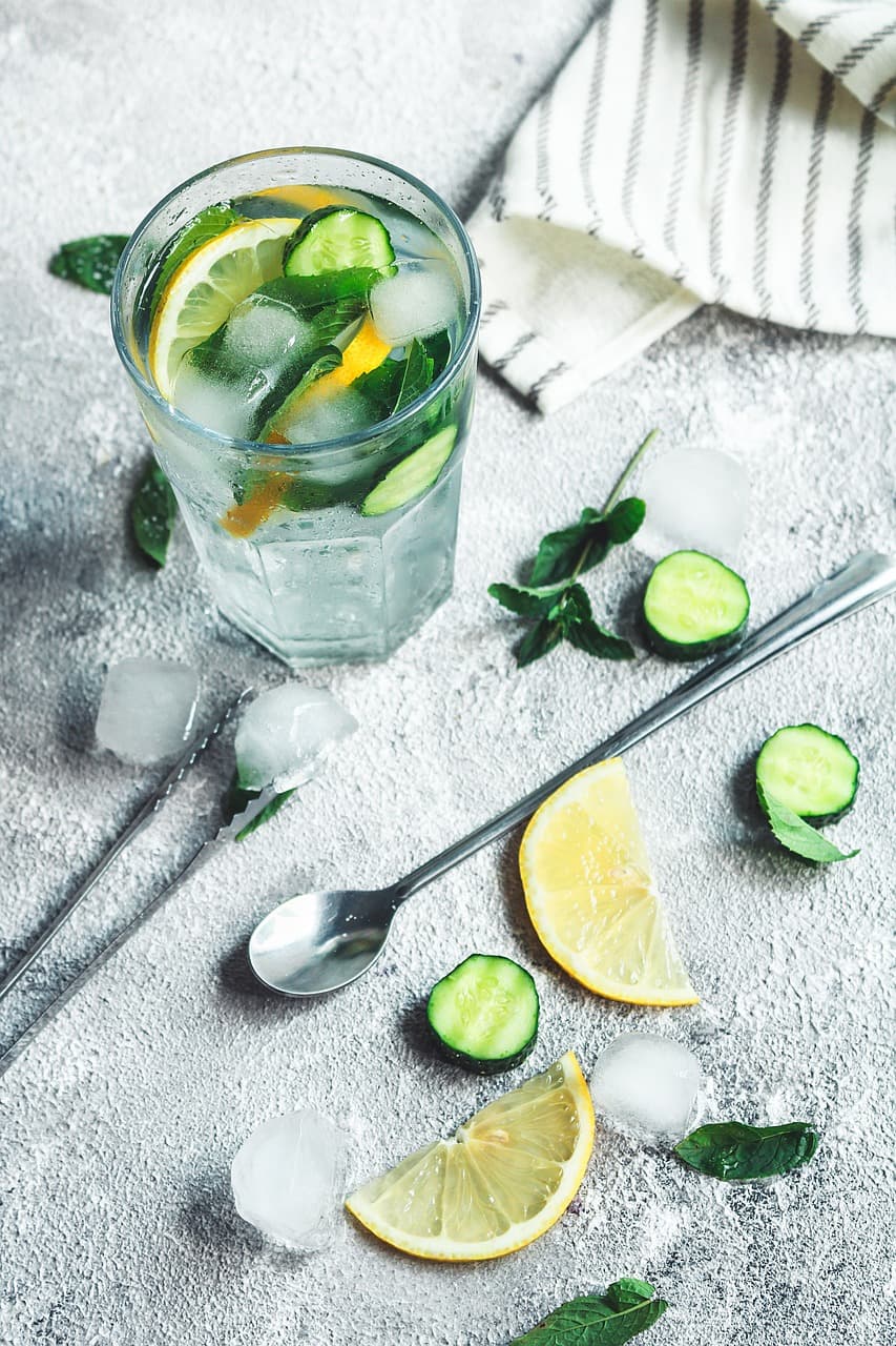 cucumber mint and chia mocktail