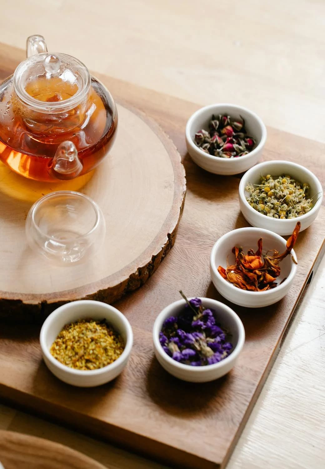 herbal infusions in tea