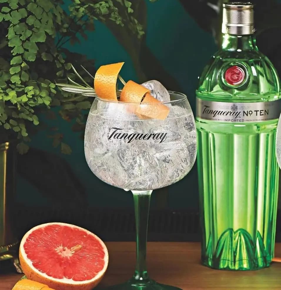 Tanqueray Gin and Tonic with Orange Peel