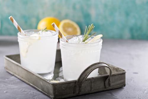 granita in glasses with lime and rosemary 