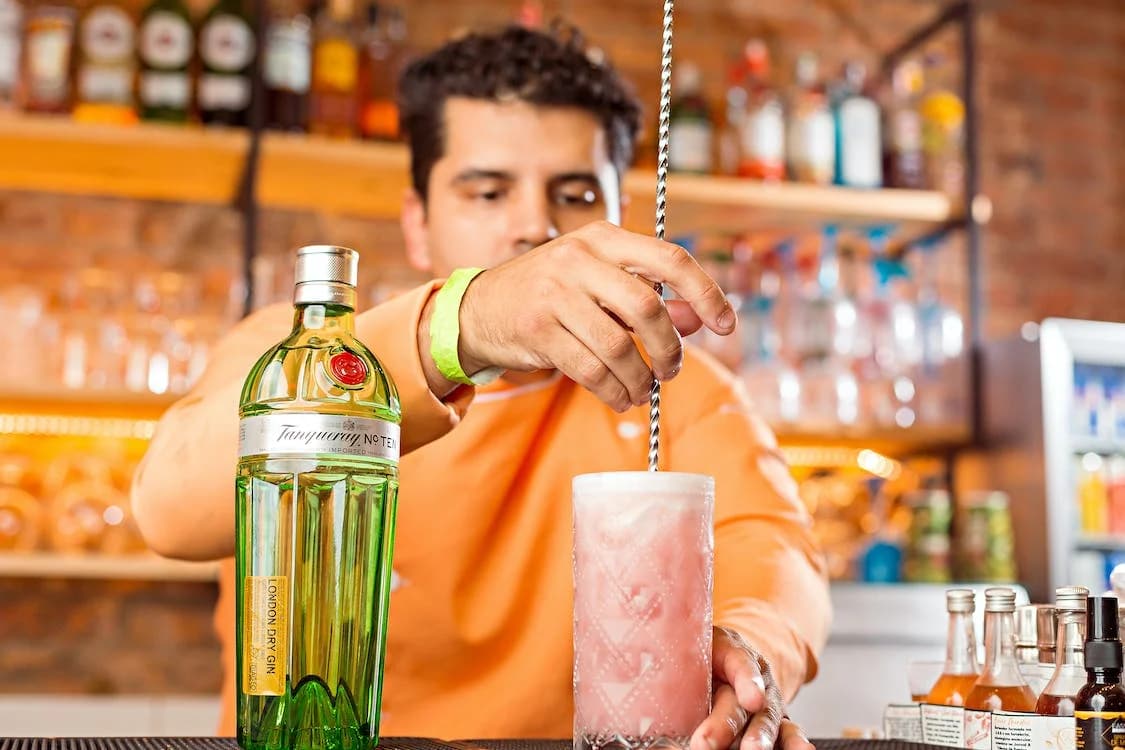 Bartender making a cocktail 